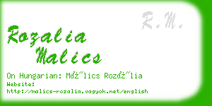 rozalia malics business card
